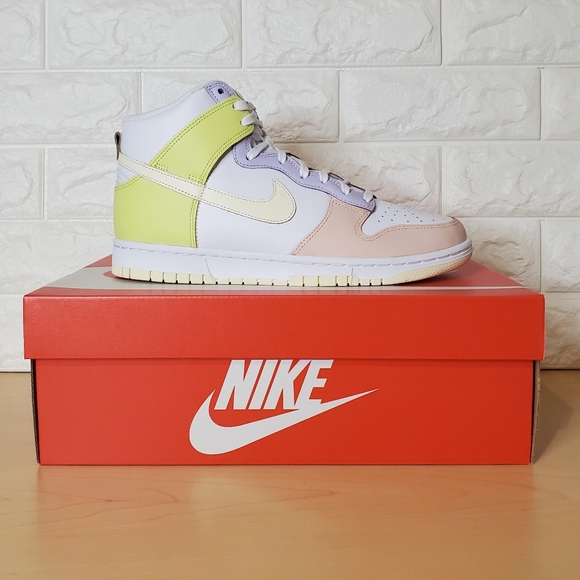 Nike Dunk High Womens Size 9.5 White Cashmere Lemon Twist DD1869-108 - Picture 7 of 12